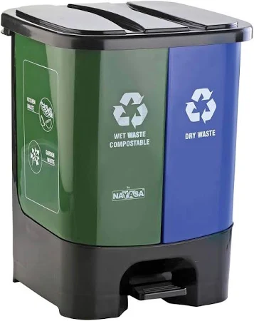 Nayasa 2 in 1 Dry Waste and Wet Waste Dustbin